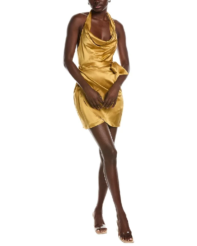 Amanda Uprichard Martine Silk Mini Dress Trendy Tie-Dye Mini Dress