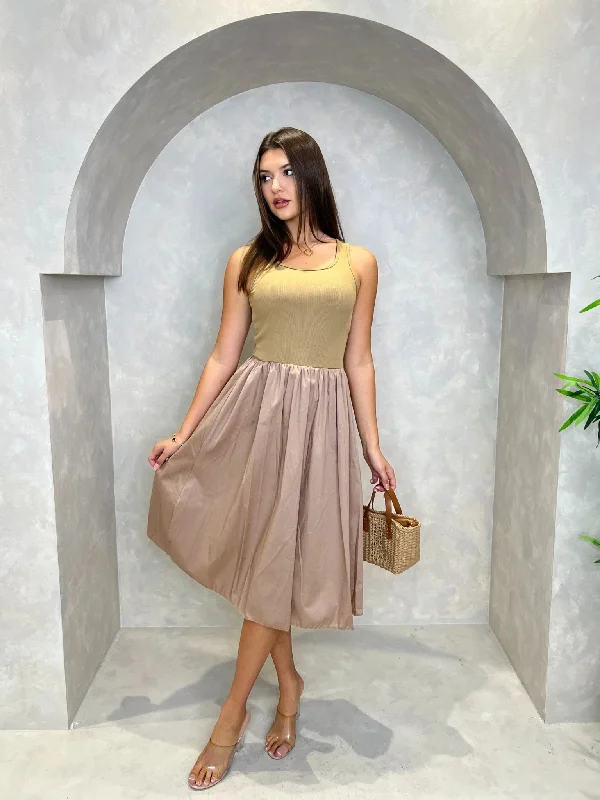 Puff Midi Dress Cozy A-Line Midi Dress