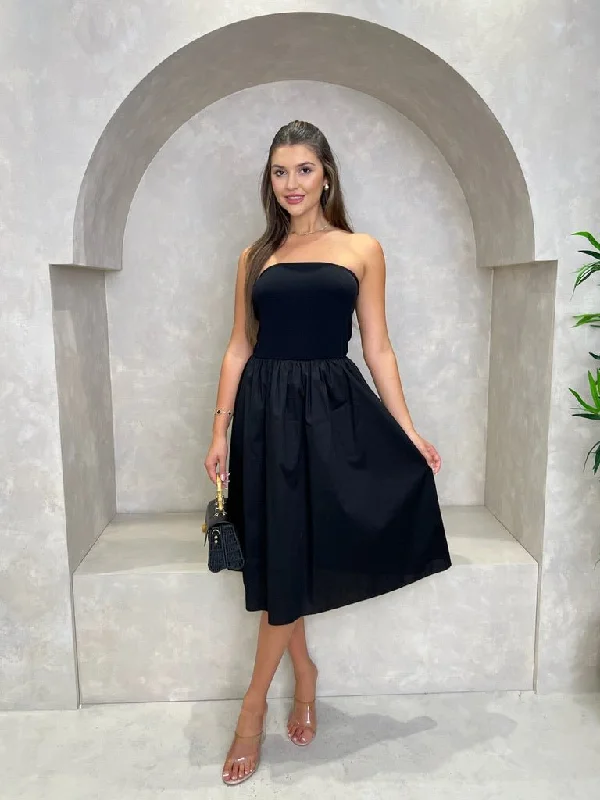 Puff Strapless Midi Dress Stylish Animal Print Midi Dress