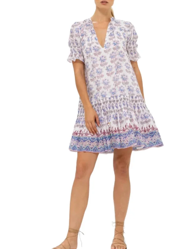 Smocked Drop Mini Dress In Aqua Elegant Velvet Mini Dress