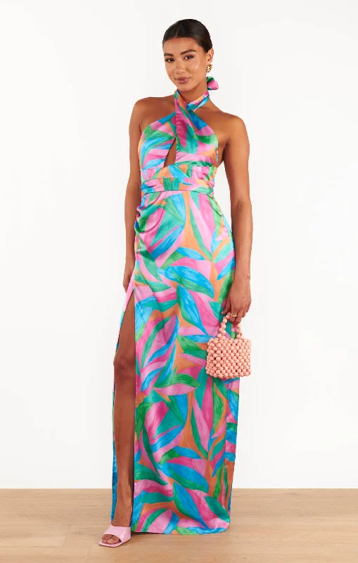 Adele Halter Maxi Dress ~ Guava Punch Comfortable Bohemian Maxi Dress