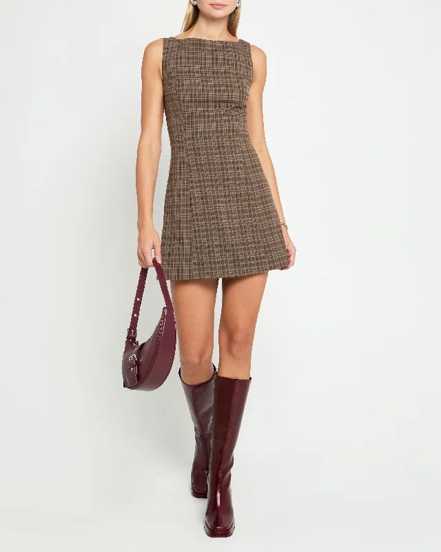 Aspen Mini Dress Stylish Plaid Mini Dress