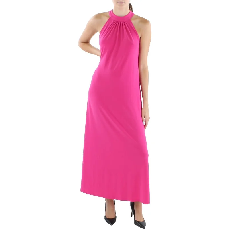 Bar III Womens Halter Side Slit Maxi Dress Fashionable Halter Neck Maxi Dress