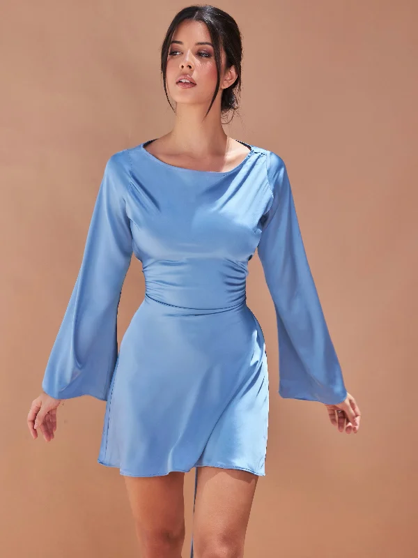 Azzurro Mini Dress Comfortable Zip-Up Mini Dress