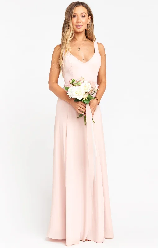 Jenn Maxi Dress ~ Dusty Blush Crisp Cozy Maxi Dress with Slit