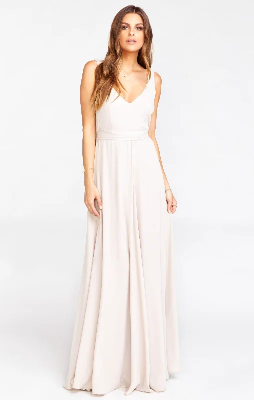 Jenn Maxi Dress ~ Show Me the Ring Crisp Elegant Maxi Dress with Drapes