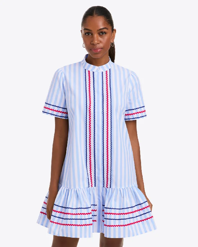 Molly Mini Dress in Crisp Cotton Chic Pleated Mini Dress