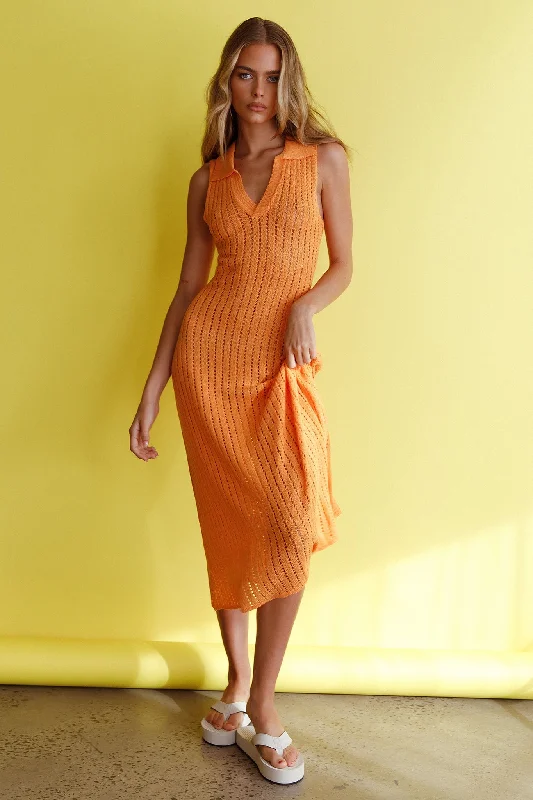 Palm Island Collared Crochet Midi Dress Mango Stylish Midi Dress with Cuffs