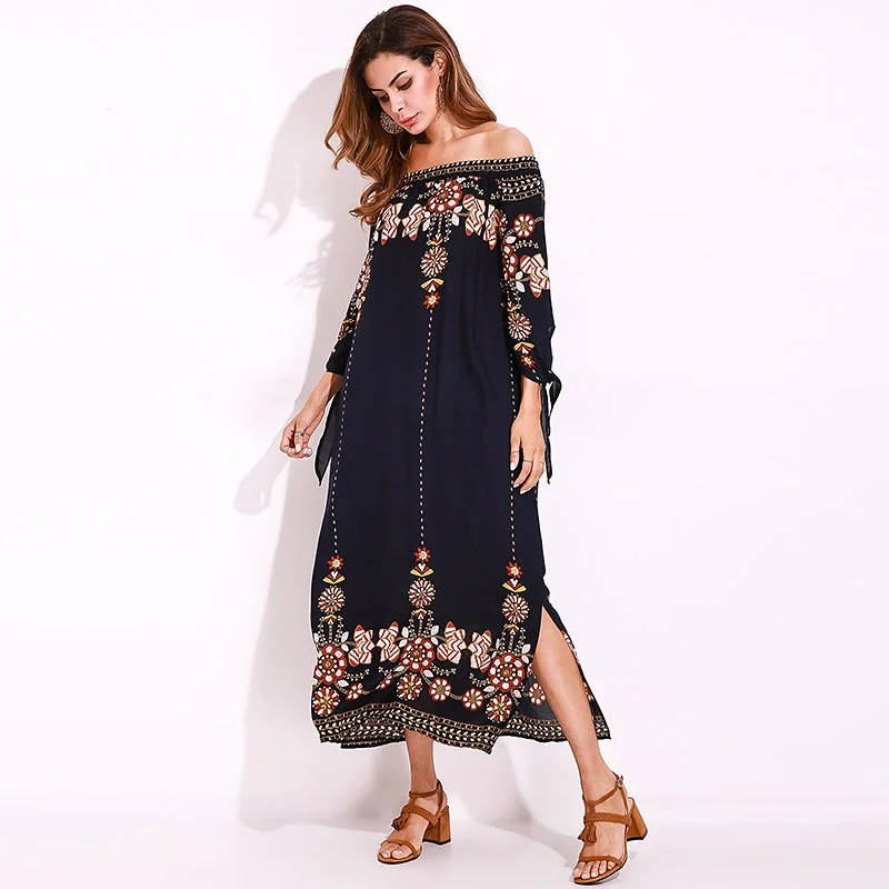 Vintage Bohemian Maxi Dresses Chic Sleeveless Maxi Dress