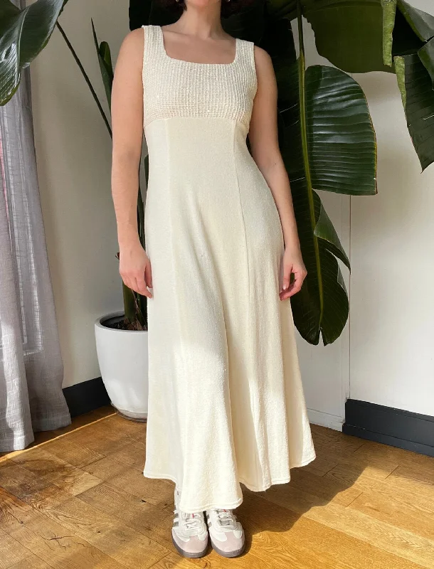 Vintage Terry Maxi Dress Trendy Maxi Dress with Belt