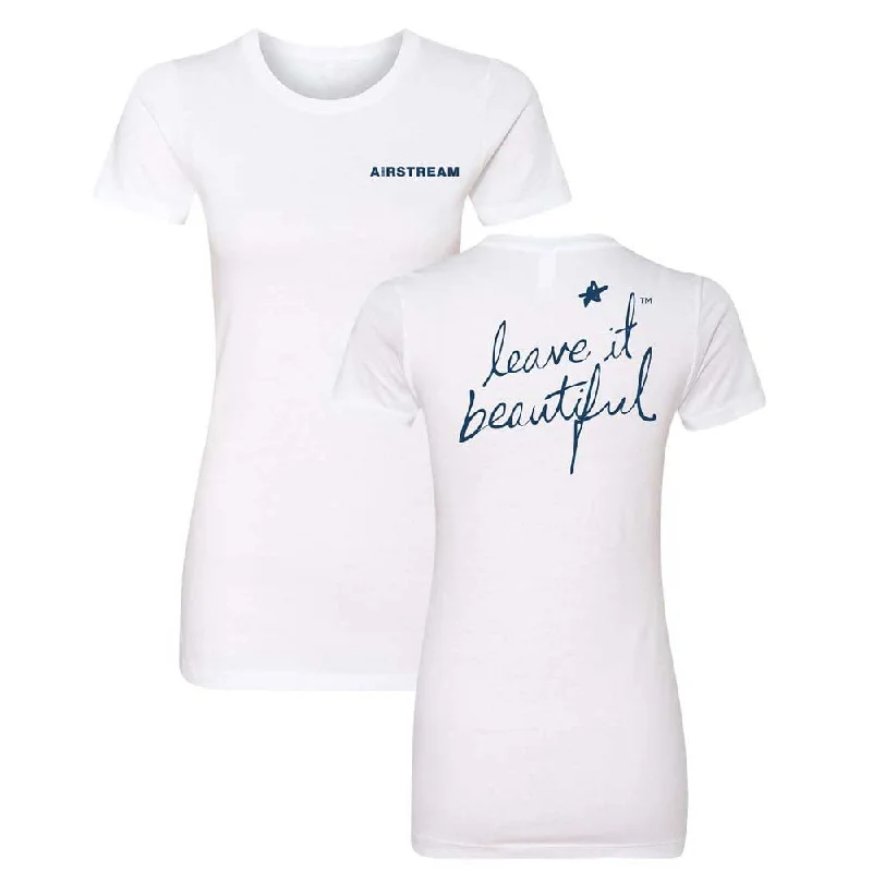 Airstream Leave It Beautiful Women's Slim Fit T-Shirt Solid Print Embellished