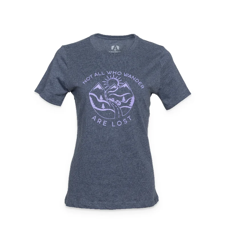 Airstream Not All Who Wander Are Lost Women's T-Shirt Front Pockets Side Pockets Patch Pockets