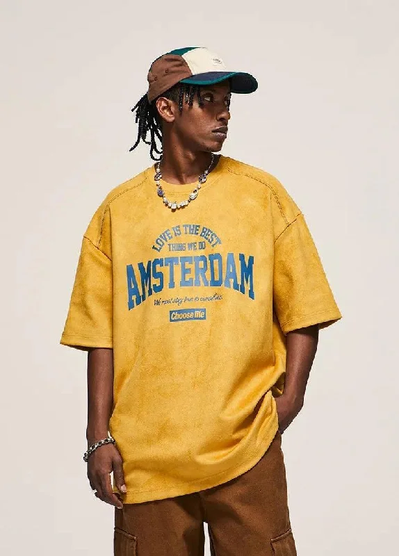 Amsterdam Suede Tee Mesh Fabric Canvas Fabric Denim Fabric