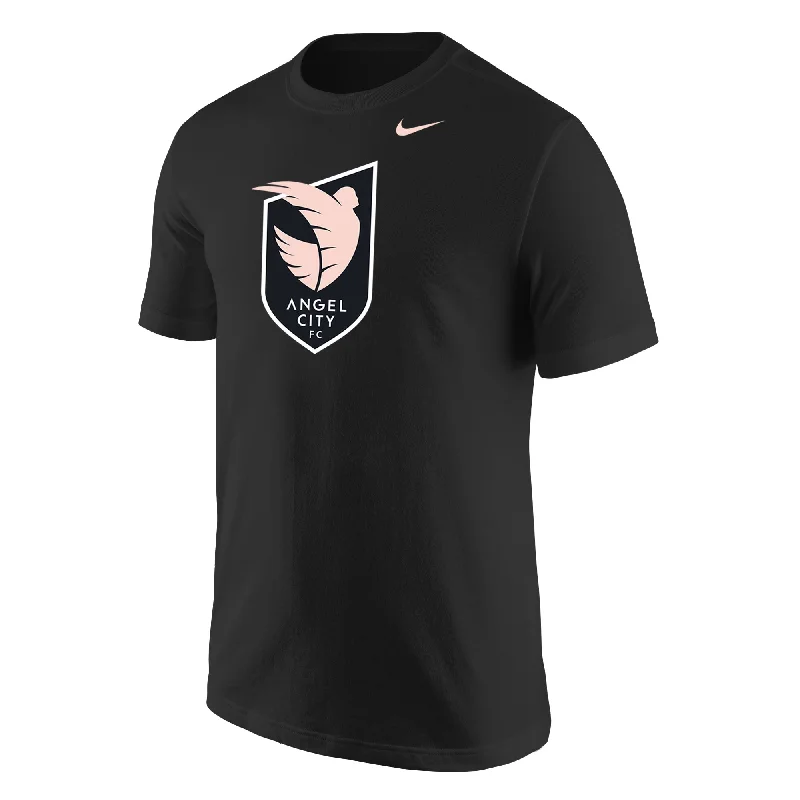 Angel City FC Nike Unisex Sol Rosa Crest Black Short Sleeve T-Shirt Elegant Classic Vintage