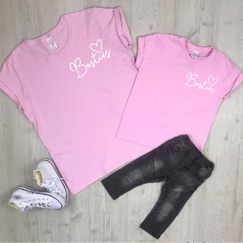 Besties Mini Logo Mum & Kid Matching Tees (MRK X) Collared Crew Neck Turtle Neck