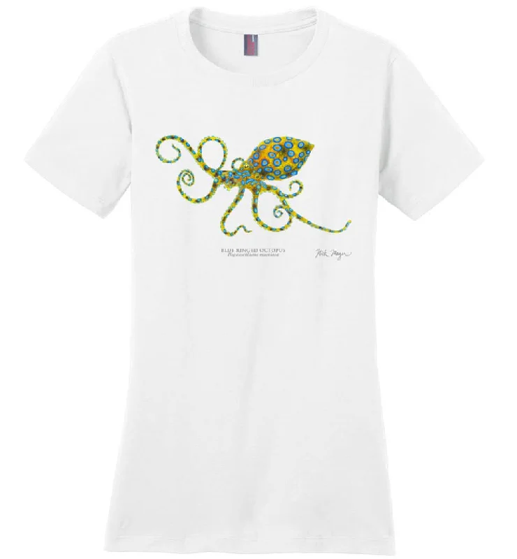 Blue Ringed Octopus Women's Tee Collared T-Shirt Boat Neck A-Line