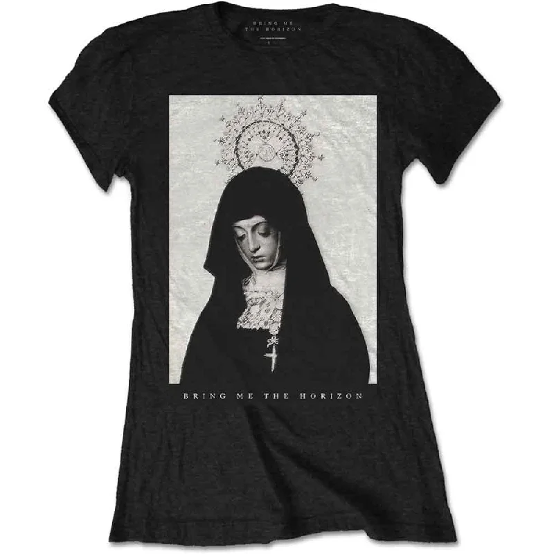 BRING ME THE HORIZON Attractive T-Shirt, Nun Spandex Blend Rayon Blend Denim Blend