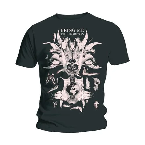 BRING ME THE HORIZON Attractive T-Shirt, Skull & Bones Cashmere Blend Cotton Blend Poly Blend