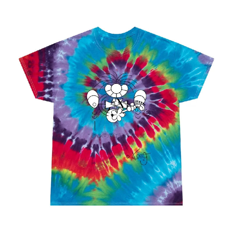 Guitar Mon Jammin,Tie-Dye Tee, Spiral Fleece Fabric Down Fabric Feather Fabric