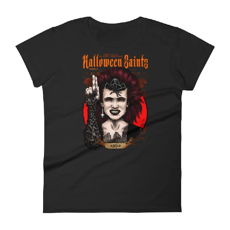 Halloween Saints Series 2 - Angela Women's short sleeve t-shirt Layered Multi-layer Single Layer