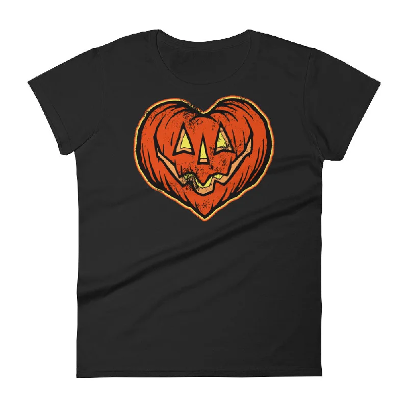 I Love Halloween Women's short sleeve t-shirt Mesh Canvas Denim