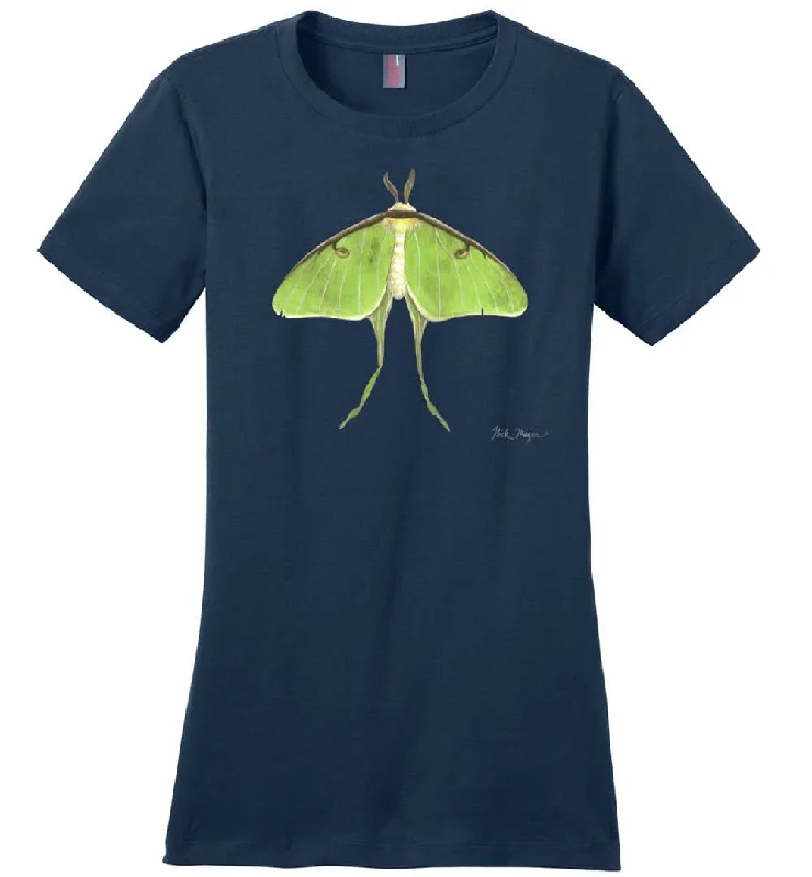 Luna Moth Women's Tee, NEW Basic T-Shirt Crew Neck Short Sleeve