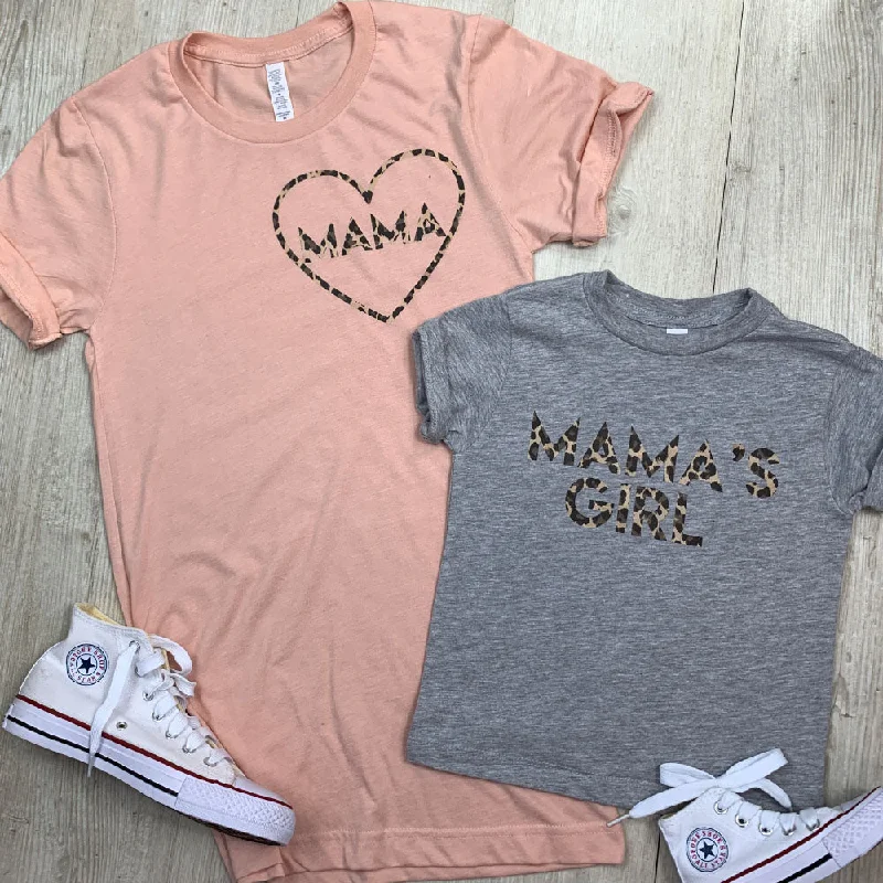 Mama & Mama's Boy/Girl Leopard Mum & Kid Matching Tees (MRK X) Chenille Brocade Lace