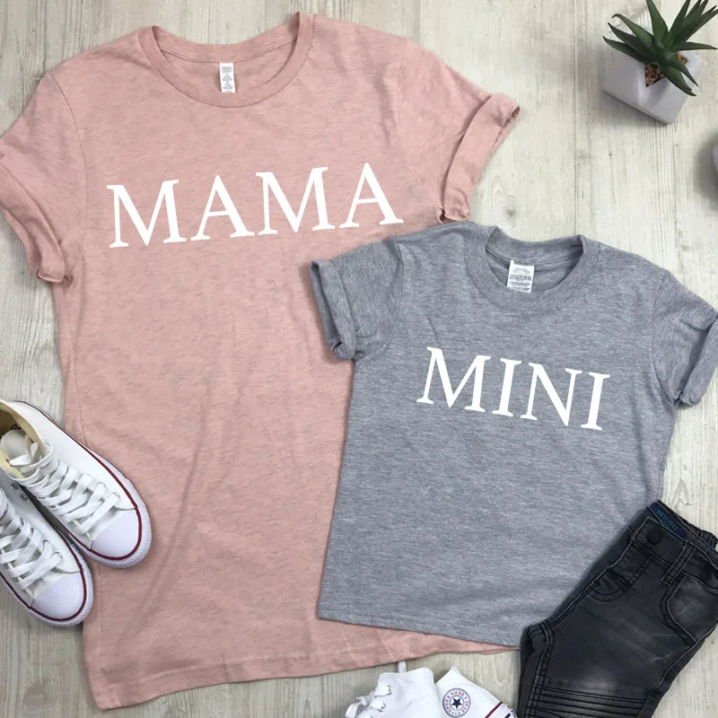 Mama & Mini Empire Matching T-Shirts Ribbed Striped Patterned