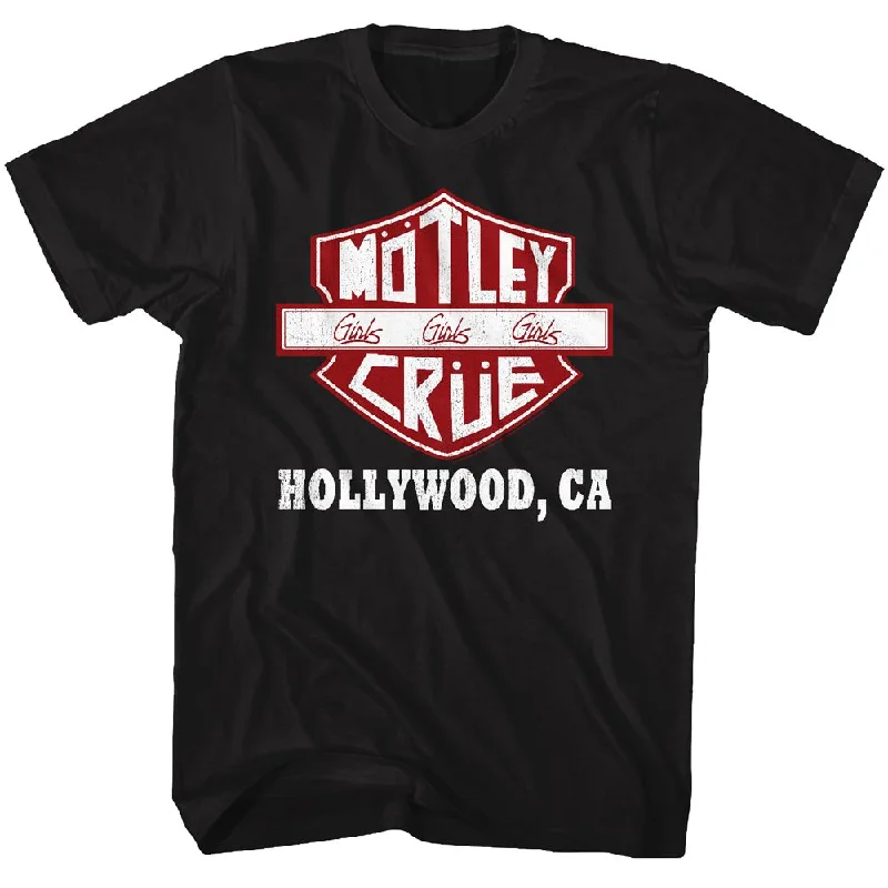 MOTLEY CRUE Eye-Catching T-Shirt, Hollywood Front Pockets Side Pockets Patch Pockets