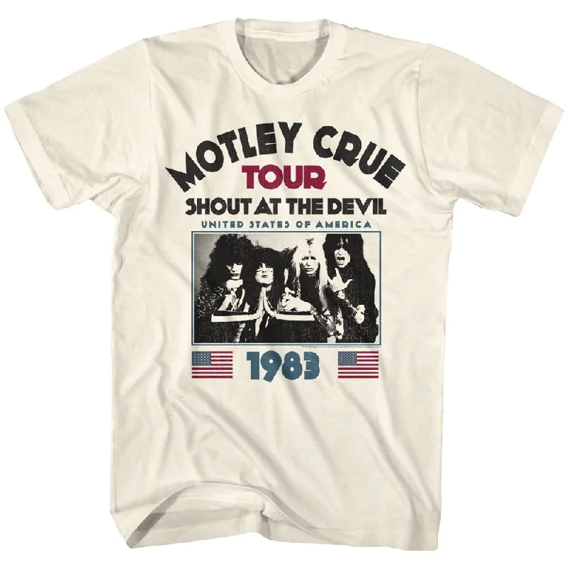 MOTLEY CRUE Eye-Catching T-Shirt, US 1983 Tour Faux Fur Fabric Real Fur Fabric Shearling Fabric