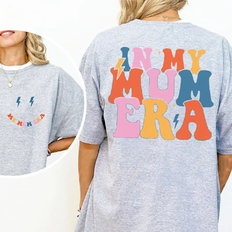 My Mum Era Front & Back Logo T-shirt Wool Fabric Cashmere Fabric Tweed Fabric