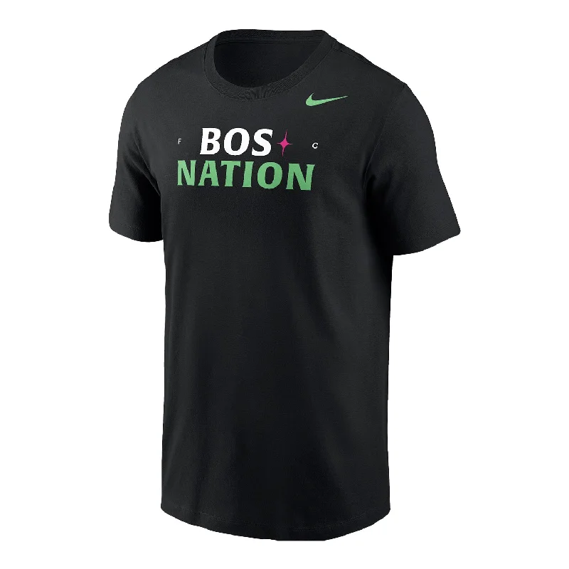 Unisex Nike Bos Nation FC Black Tee Beaded Sequined Faux Fur