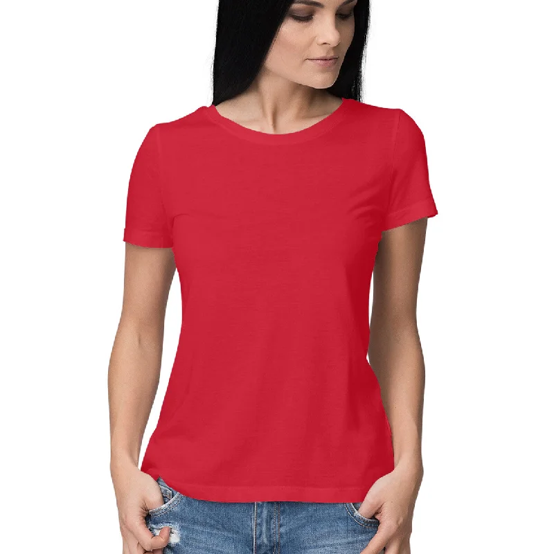 Red - Plain T-shirt Chenille Blend Fleece Blend Nylon Blend