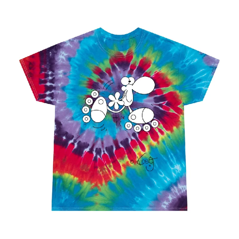 Rollerblader,Tie-Dye Tee, Spiral Spandex Blend Rayon Blend Denim Blend