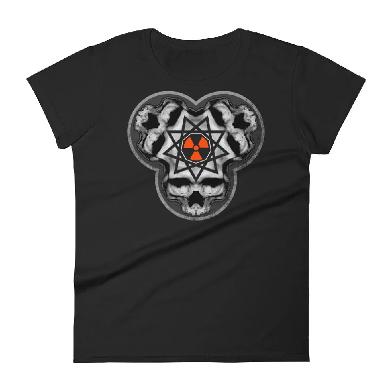 SINISTER SKULLS - Enneagram Skull Women's short sleeve t-shirt Collared Crew Neck Turtle Neck