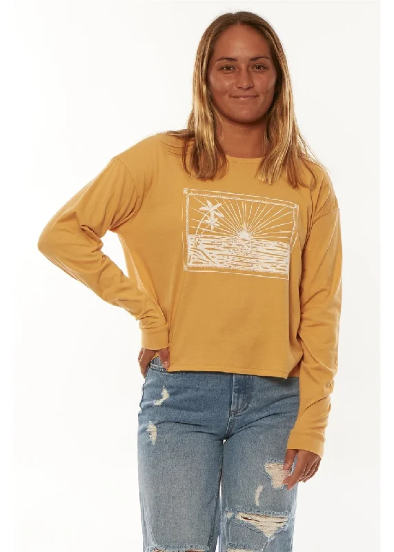 Sisstrevolution Sunny Days LS Knit Tee -  Sunkissed Sands Ribbed Striped Patterned