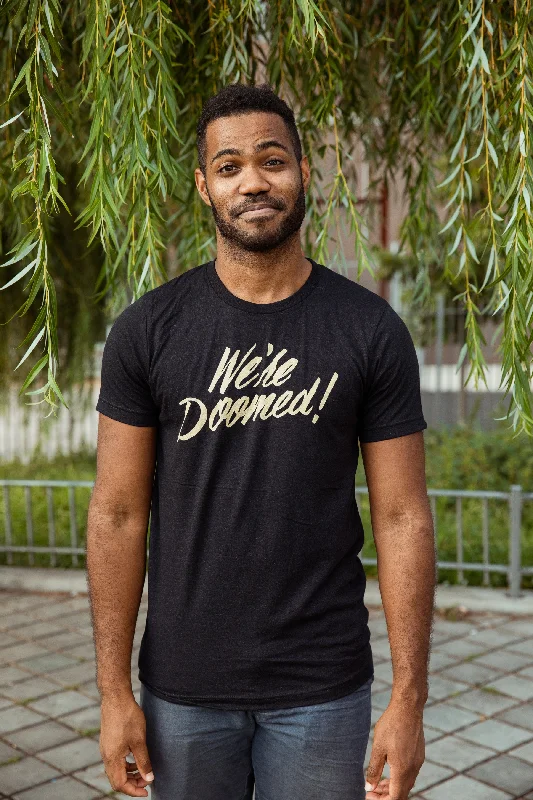 We're Doomed Short-Sleeve Unisex T-Shirt Collared T-Shirt Boat Neck A-Line