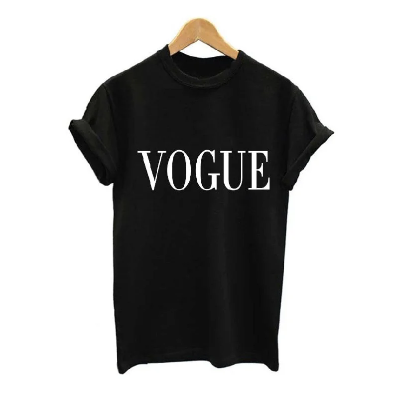 Women VOGUE Printed T-shirt Iron Safe Non-Iron Wrinkle Free