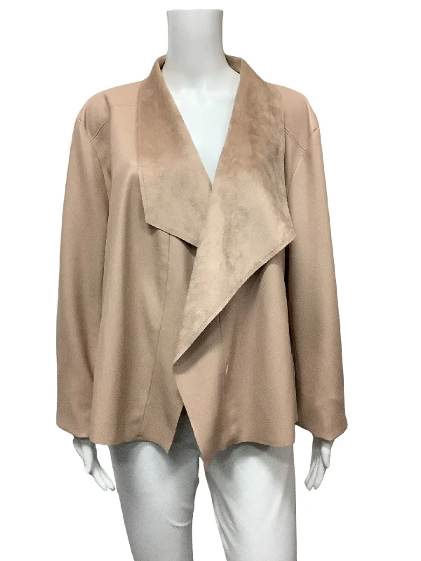 Bar lll Women's Jacket Tan  Size: XXL Collared Jacket Crew Neck Jacket Turtle Neck Jacket