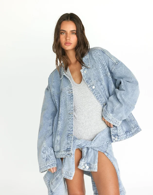 Cole Denim Jacket (Light Vintage) V-Neck Jacket Boat Neck Jacket Square Neck Jacket