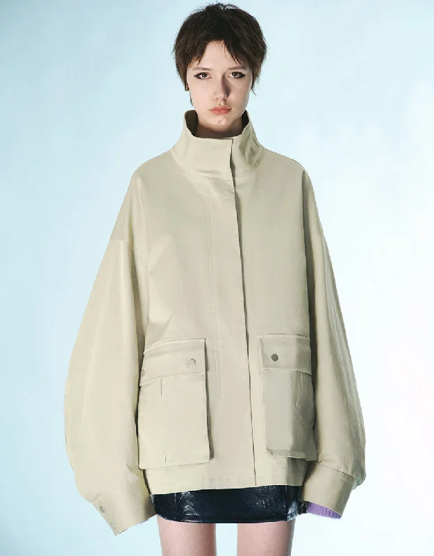 Drop Shoulder Sleeve Straight Jacket Belted Jacket Elasticated Jacket Padded Jacket