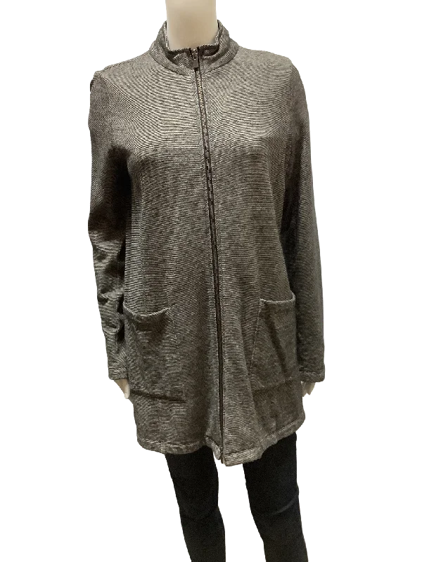 Eileen Fisher Tan Cardigan Jacket Size: S/P Mesh Jacket Canvas Jacket Denim Jacket