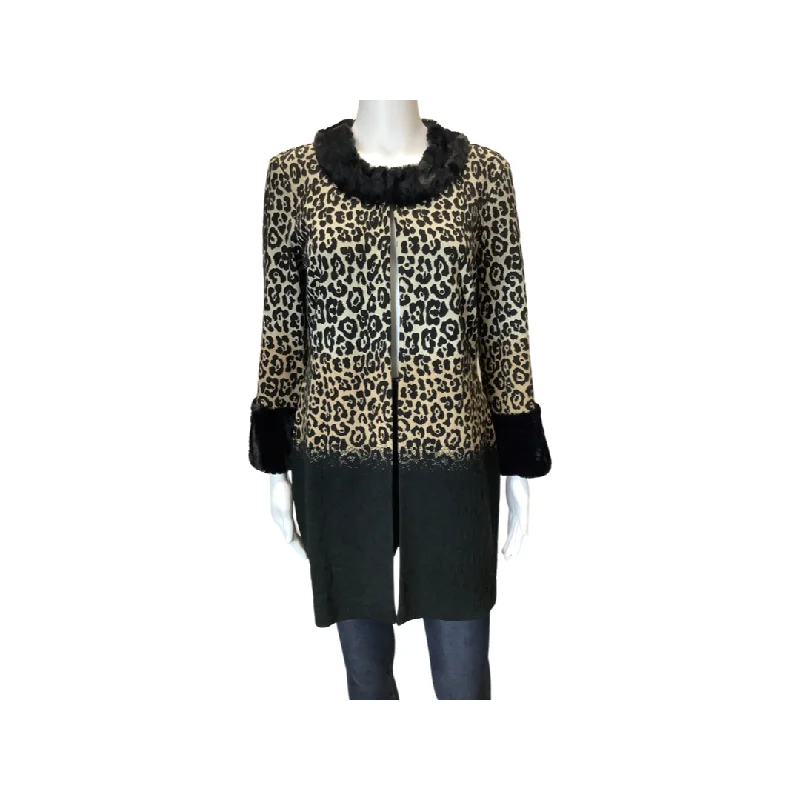 Joseph Ribkoff Joules Leopard Jacket Size 8 Tailored Jacket Straight Jacket A-Line Jacket