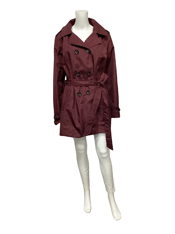 Liverpool Women's Rain Jacket Maroon Hooded Size:XL Striped Jacket Polka Dot Jacket Floral Jacket