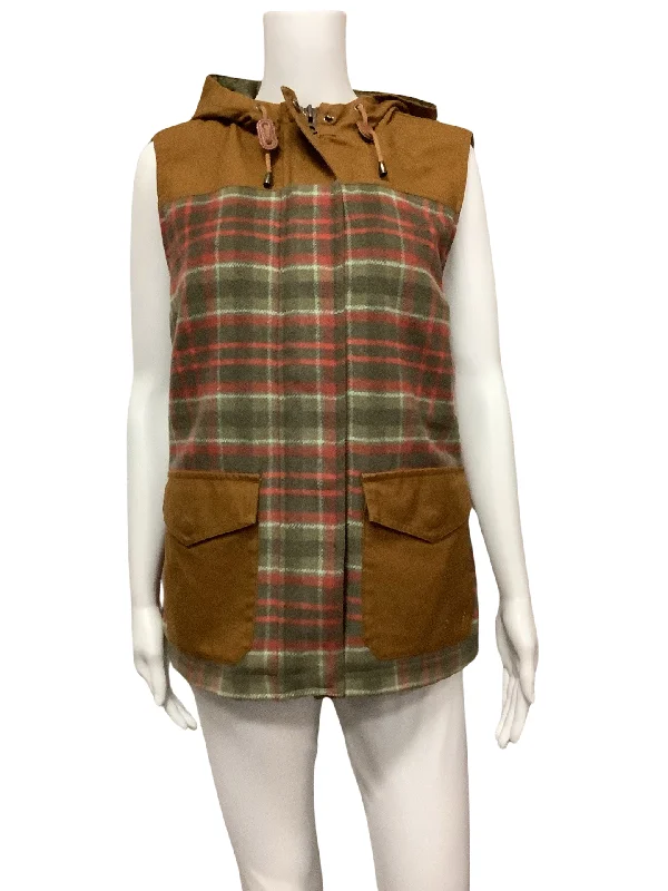 Orvis Women's Jacket Vest Plaid Flannel Hooded Side: M Corduroy Jacket Velvet Jacket Brocade Jacket