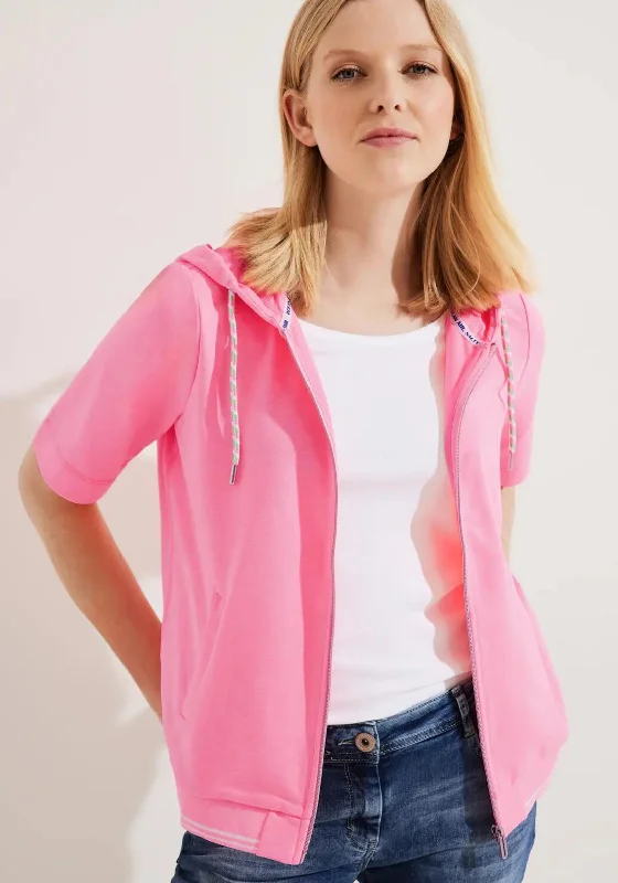 Cecil Drawstring Hoodie Jacket, Soft Pink Welt Pockets Slit Pockets Flap Pockets