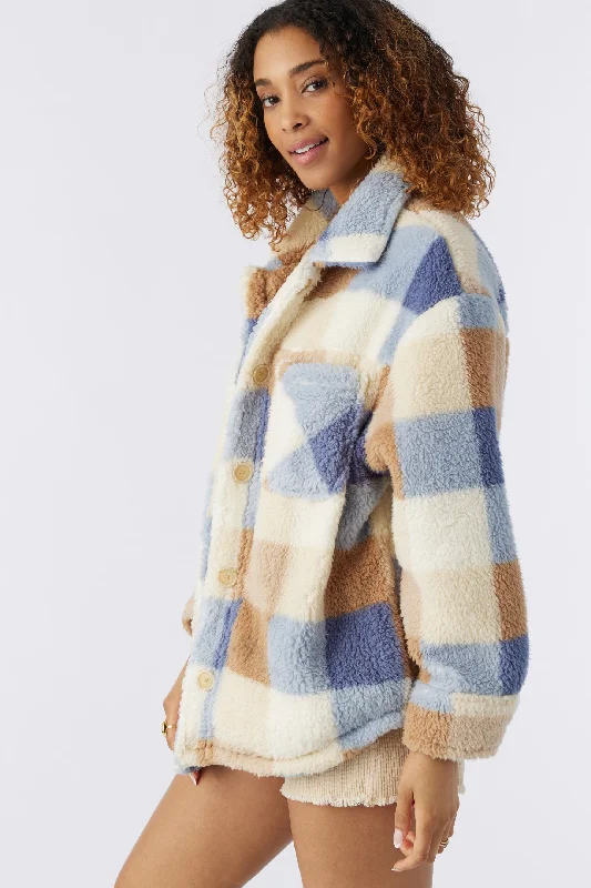 HEATH PLAID JACKET Tiered Jacket Buttoned Jacket Zippered Jacket