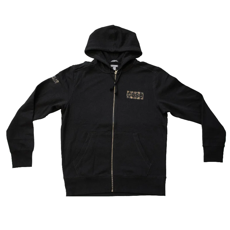 Case CE 3D Zip Hoodie Hoodie with Hem Embroidery Detailed Premium