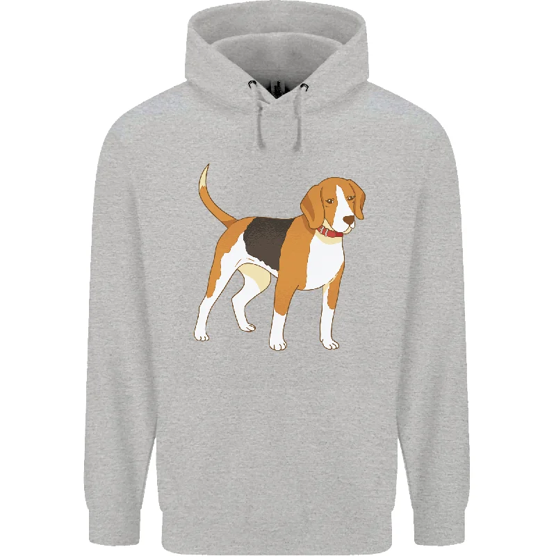 A Beagle Small Scent Hound Dog Mens 80% Cotton Hoodie Hoodie with Raw Hem Edgy Unfinished