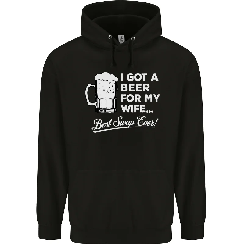 A Beer for My Wife Funny Alcohol BBQ Mens 80% Cotton Hoodie Hoodie with Patch Decorative Personalized